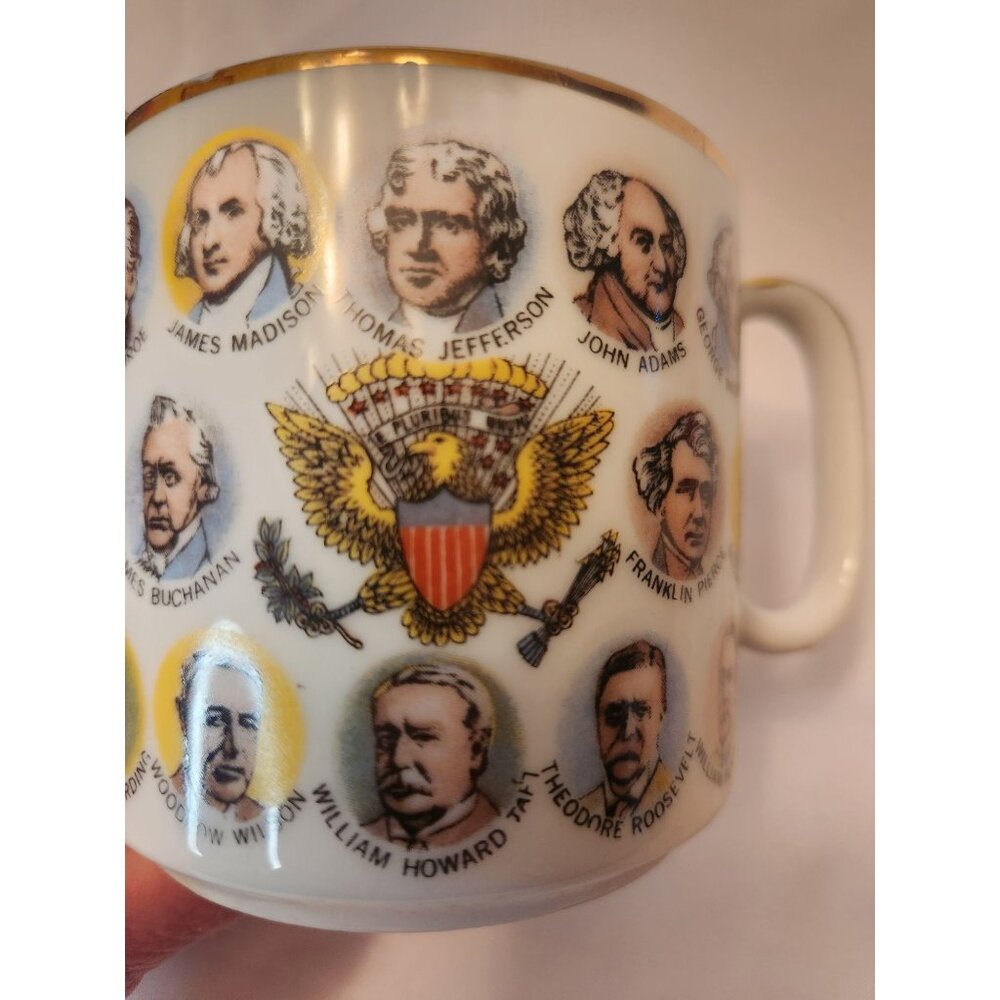 Vintage 1966 Presidents Face Coffee/Tea Mug Chadwick-Miller Importers Japan